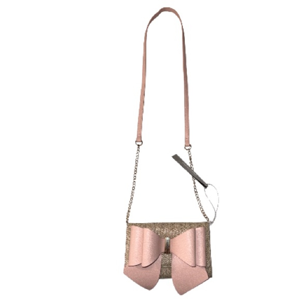 NEW Like Dreams Pink Bow Straw/Wicker 2 in 1 Crossbody/Clutch